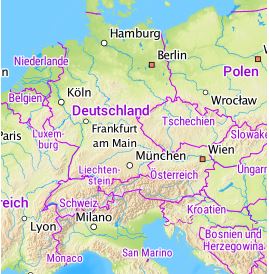 europaweite Webkarte
