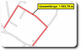 Textbox mit Gesamtlänge am Mittelpunkt