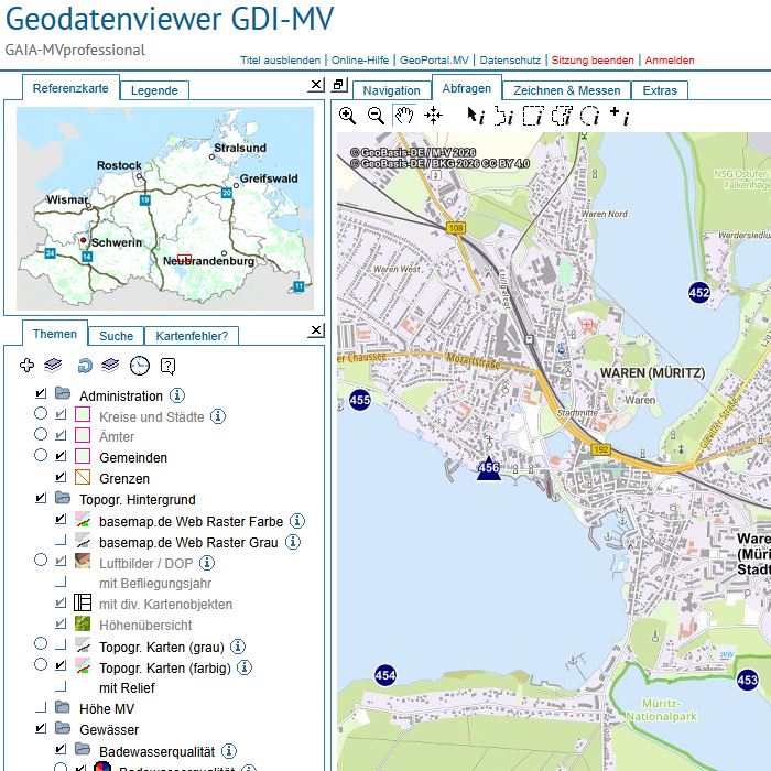 Logo: Badegewässer analysieren und abfragen