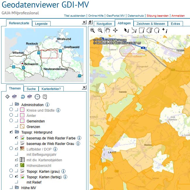 Logo: Flurneuordnungs-Verfahren im Web-GIS analysieren und abfragen