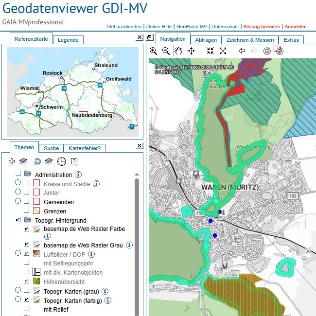 Logo: Schutzgebiete analysieren und abfragen