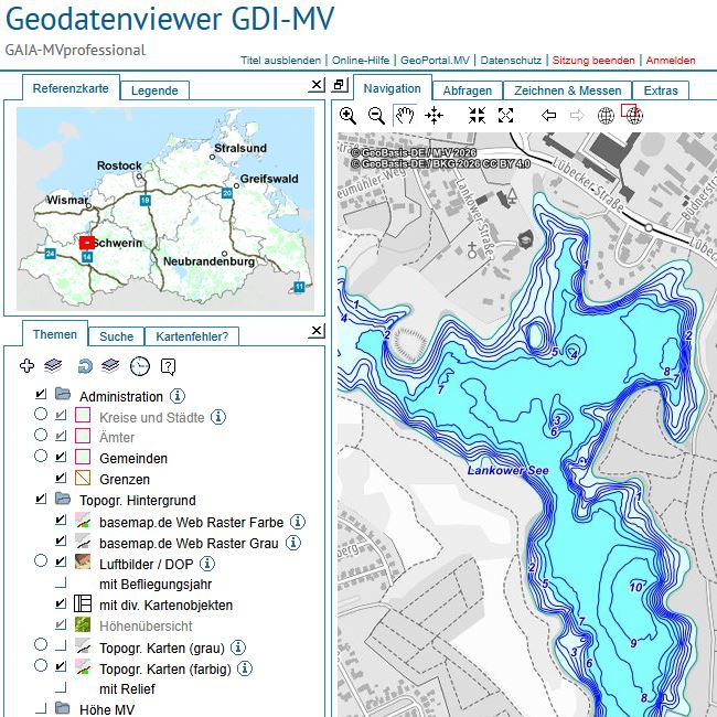 Logo: Seenkataster und Tiefenkarten im Web-GIS analysieren und abfragen