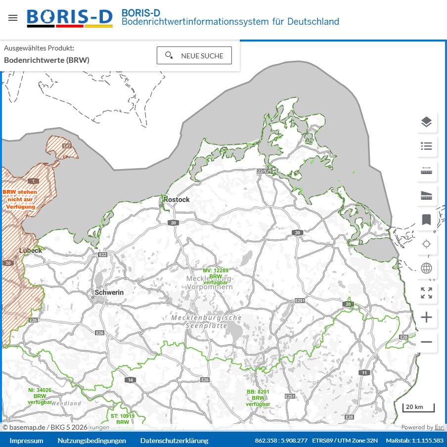 Logo: Aktuellen Bodenrichtwert in BORIS-D ermitteln