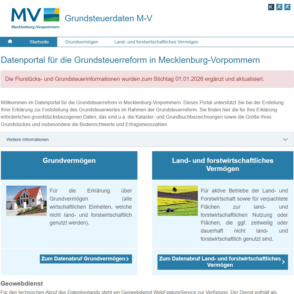 Logo: Datenportal für die Grundsteuerreform in M-V