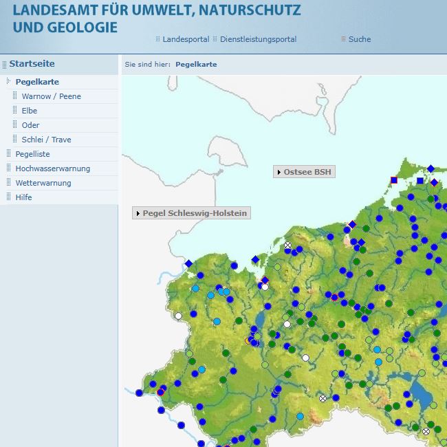 Logo: Pegeldaten und Hochwasserwarnungen im Pegelportal M-V 