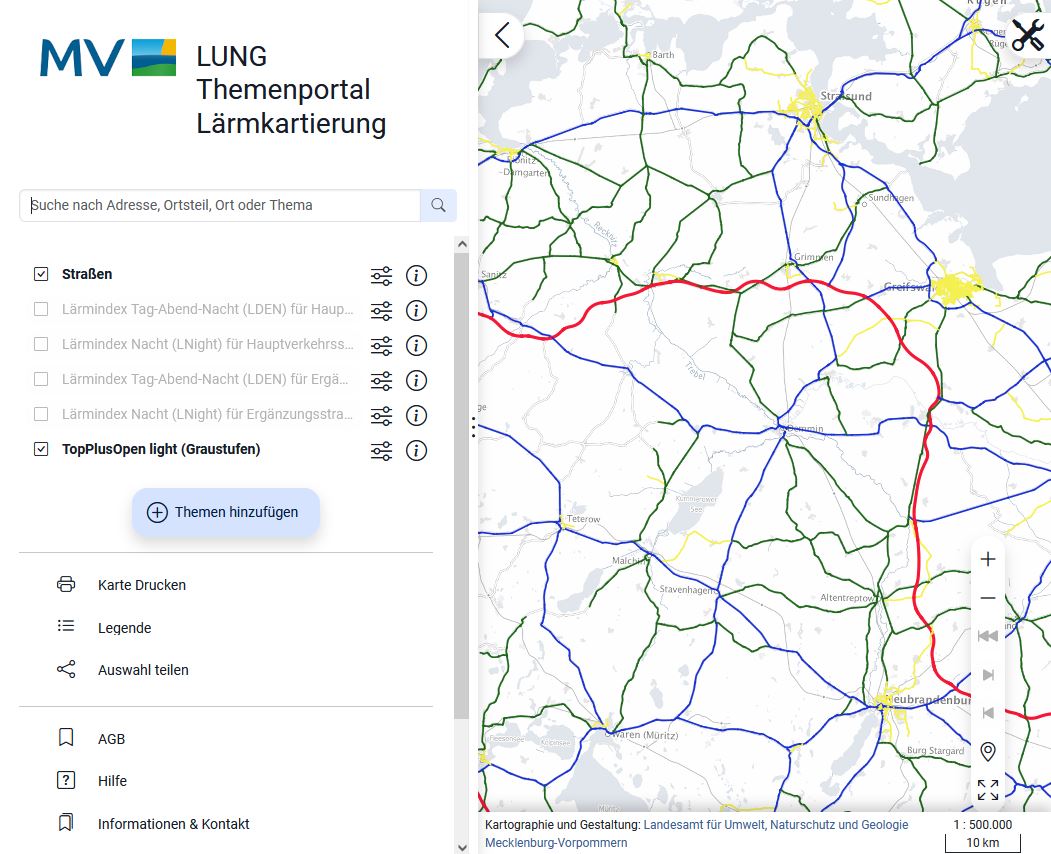 LUNG Themenportal Lärmkartierung Vorschau
