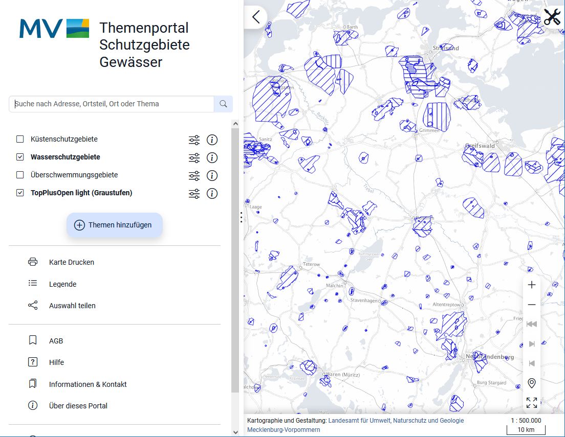 Themenportal Schutzgebiete Gewässer Vorschau