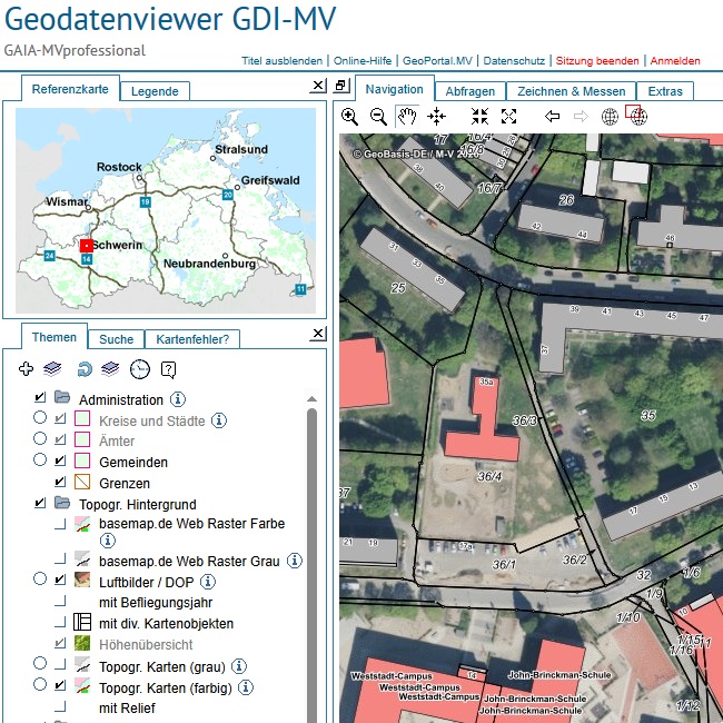 Logo: Liegenschaftsdaten im Web-GIS analysieren und abfragen