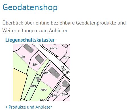 Geodatenshop Liegenschaftskataster   Vorschau