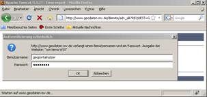 Screenshot vom Anmeldefenster im Firefox Screenshot vom Anmeldefenster im Firefox